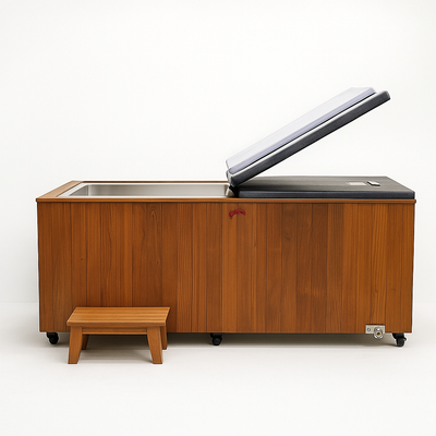 Cold Plunge Tub Engineered for Daily Recovery, 304 Stainless Steel, Cedar Cabinet, 1.5 HP Chiller
